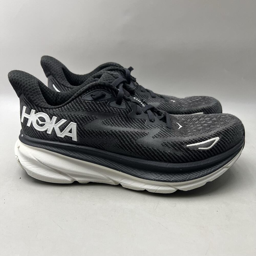 Hoka One One Clifton 9 Running Shoes Women Size 8 B Black Mesh Comfort Sneakers